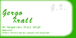 gergo krall business card